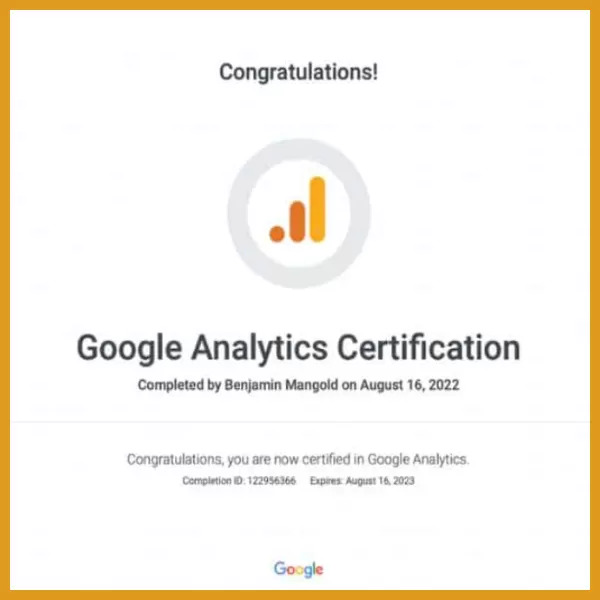Chứng chỉ Google Analytics